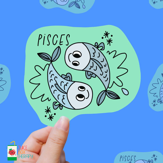 Pisces – Dreamy & Drenched in Feels vinyl sticker