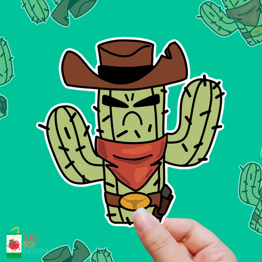 Cranky Cactus – Touchy But Adorable vinyl sticker