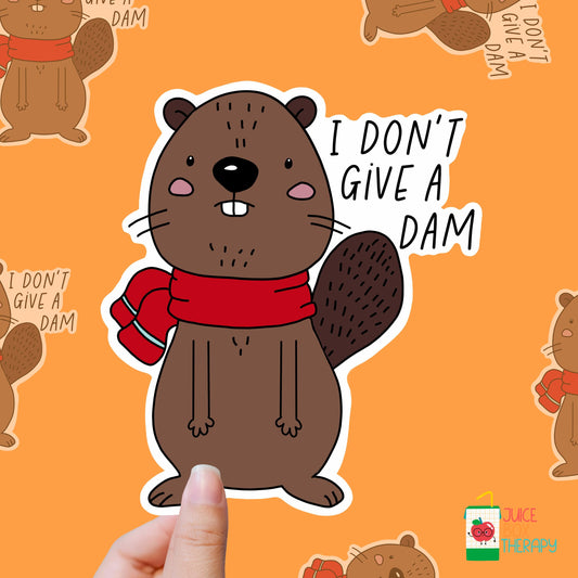Don’t Give a Dam – Beaver Valentine vinyl sticker