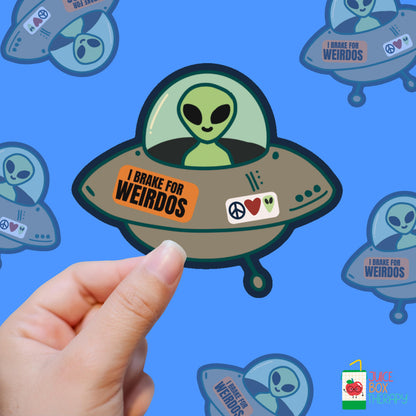 I Brake for Weirdos – Space Bumper Edition vinyl sticker