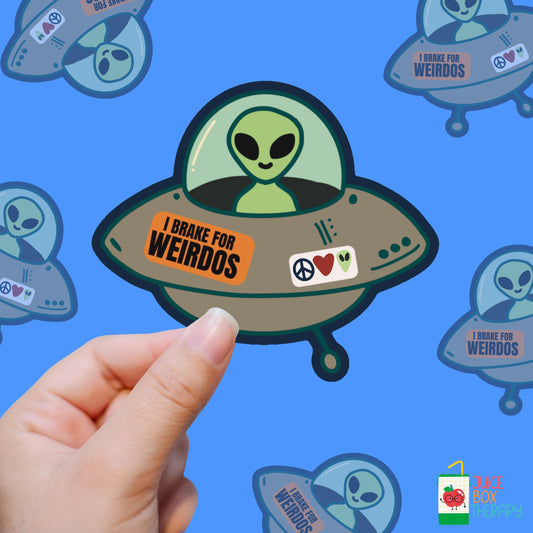 I Brake for Weirdos – Space Bumper Edition vinyl sticker