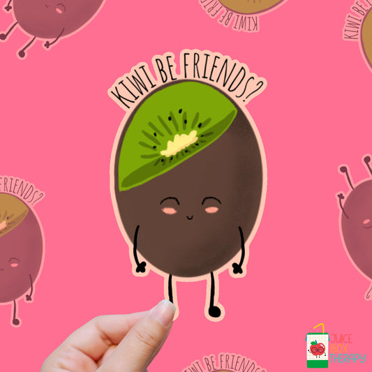Kiwi Be Friends? – Fruity Friendship Vibes vinyl sticker